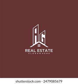 AG initial monogram building and roof logo for real estate