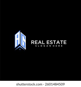 AG initial monogram building and roof logo for real estate