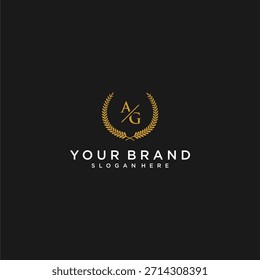 AG initial monogram letter for your brand logo with leaf image design
