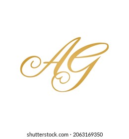 AG initial monogram logo handwring