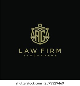 AG initial monogram logo for lawfirm with scale vector design