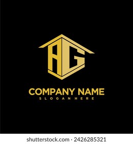 AG initial monogram logo for real estate with creative building style design