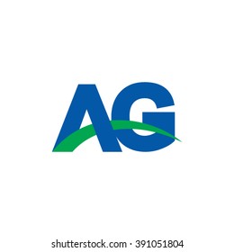 AG initial overlapping swoosh letter logo blue green