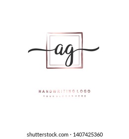 AG initial signature logo. handwriting logo template vector,