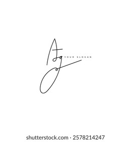 Ag initial signature logo vector design
