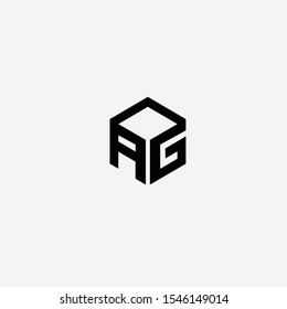 AG initials letter creative logo icon vector black color free download