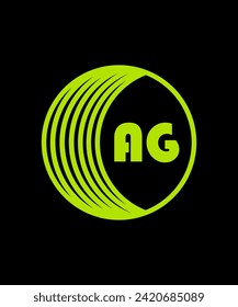 AG Latter Logo Design With Black Background