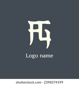 AG letter abstract monogram initial letter logo design