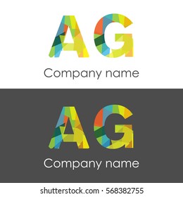 AG letter abstract mosaic shape icon colorful