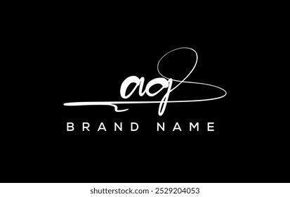 
AG letter beauty handwriting vector logo. 