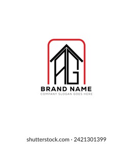 AG letter creative real estate vector logo design . AG creative initials letter logo concept.