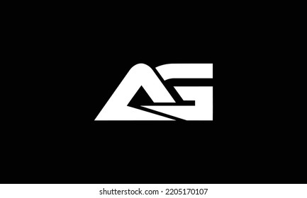  AG letter design logo logotype icon concept with serif font and classic elegant style look vector 