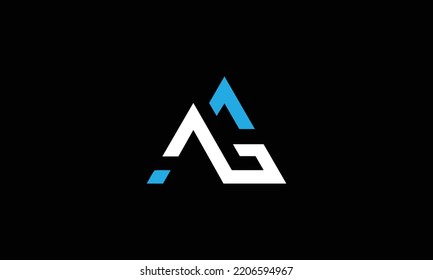  Logo-Logo-Logo der AG Logo-Logo-Symbol-Konzept mit Serifenschrift und klassischem elegantem Look Vektorgrafik 