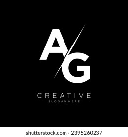 AG letter design logo logotype icon concept with Sans serif font and classic elegant style look vector illustration. AG Letter Logo Design Template Vector Illustration.