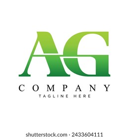 AG ag letter design logo logotype icon concept with serif font and classic elegant style look vector illustration.