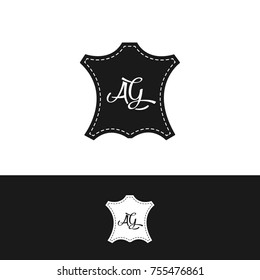 AG letter designed on leather in vector format
