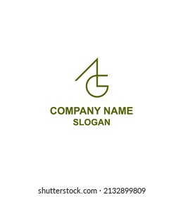 AG letter initial logo, capital letter in unique shape.	
