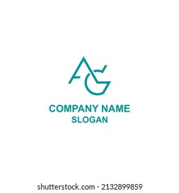 AG letter initial logo, capital letter in unique shape.	
