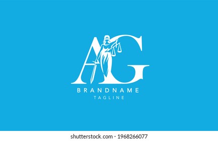 AG Letter Law Legal Logo Design