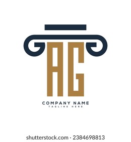 AG Letter LAW logo design template vector