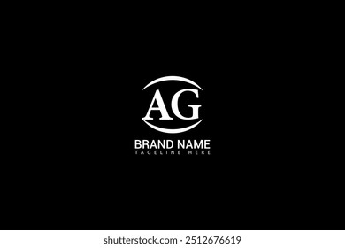 Design de logotipo de letra AG com forma de círculo Design de logotipo AG. Logotipo da letra AG design criativo. Design exclusivo da AG.