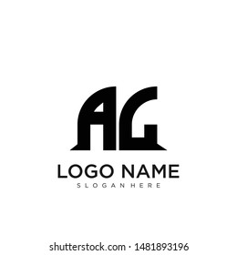 AG Letter Logo Design with Creative and Retro Font.