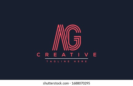 AG Letter Logo Design. Creative Modern A G Letters icon vector Illustration.