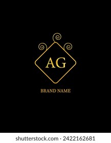 Diseño del logotipo de la carta AG. Concepto de carta creativa de Iniciales. Diseño de iconos de AG