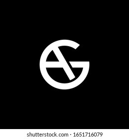 Plantilla de vector de iconos monograma de diseño de carta AG