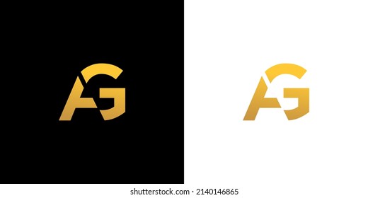 Plantilla de vectores de iconos monograma de diseño de logotipo de carta AG