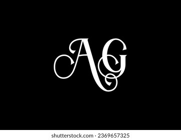 Diseño del logotipo de la letra AG y diseño del logotipo de monograma