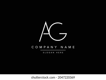 AG Letter Logo Design On Luxury Background