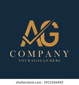 AG Letter Logo Design Template Vector. Creative initials letter AG logo concept.