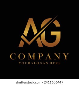 AG Letter Logo Design Template Vector. Creative initials letter AG logo concept.