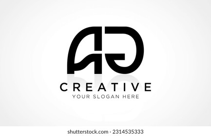 AG Letter Logo Design Vector Template. Alphabet Initial Letter AG Logo Design With Glossy Reflection Business Illustration.