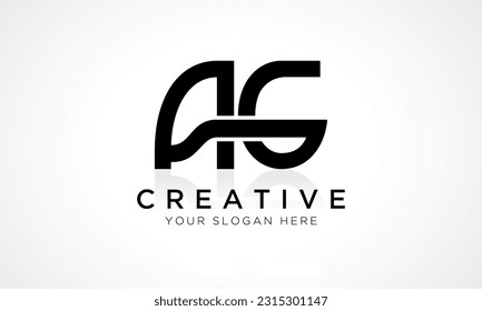 AG Letter Logo Design Vector Template. Alphabet Initial Letter AG Logo Design With Glossy Reflection Business Illustration.