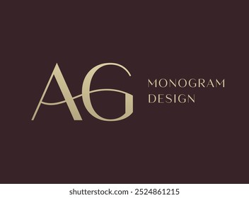 Symboldesign für das Logo der AG. Klassische Luxus Initialen Monogramm.