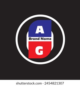 AG letter logo vector  design on black  color background AG letter logo icon design
