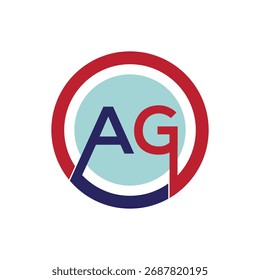 AG Letter Logo Vetor Emblema de monograma geométrico para crescimento, consultoria global, tecnologia ou identidade de marca corporativa.