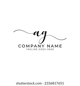 Diseño del logotipo del vector de caligrafía abstracto de marca de letra AG o ag