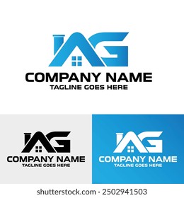 TEMPLATE AG typographie minimaliste Maison immobilière Logo de la marque