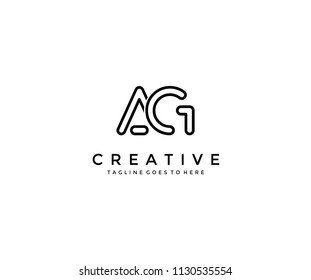 AG Letter Modern Techno Logo Design