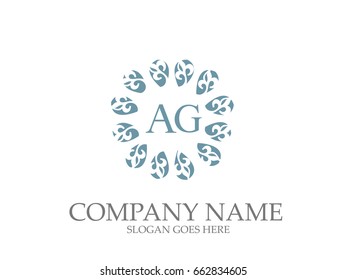  AG Letter Monogram Elegant Logo Design