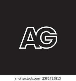 AG letter, monogram, logo vector, template, design, minimal, black white, color,