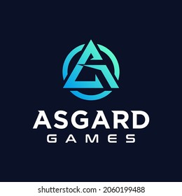 AG Letter With Rounded e sports logo design Template