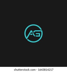 AG letter type logo vector template.
and round shape corporate logo.