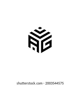 resumen del logotipo del vector de letra ag