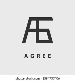 AG Letters Logo Design. Simple and Creative Black Letter Concept Illustration.