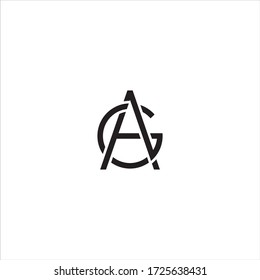 AG Letters Logo Design Slim. Simple and Creative Black Letter Concept Illustration.