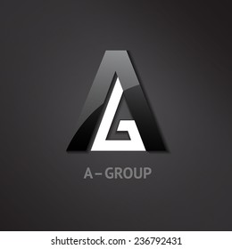 A-G letters logo. Symbol for groups companies. Vector illustration.